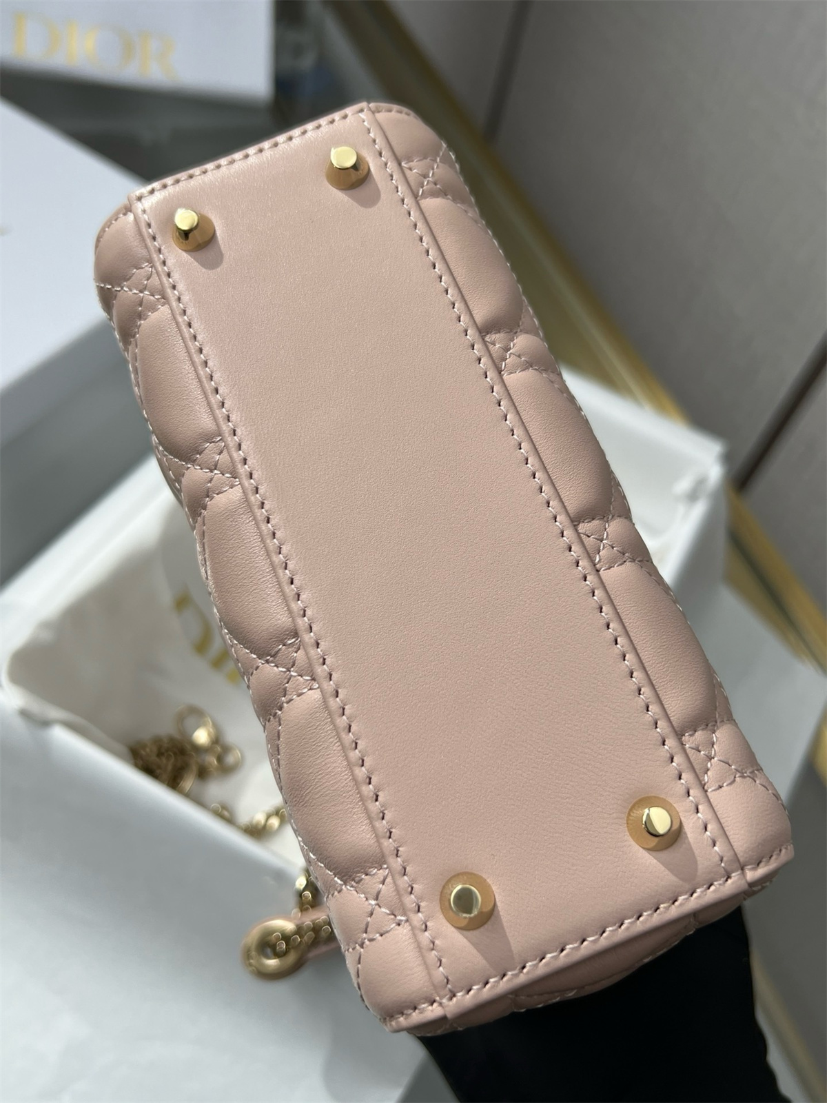 D*or mini lady D*or hand bag pink color (17 x 15 x7 cm)